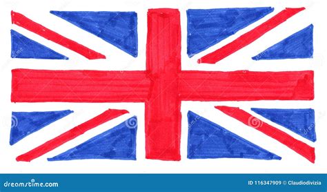 Hand Drawn Flag Of The United Kingdom Uk Aka Union Jack Stock Image