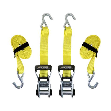 Smartstraps 14 Ft Yellow Ratchet Tie Down Straps With 1667 Lb Safe