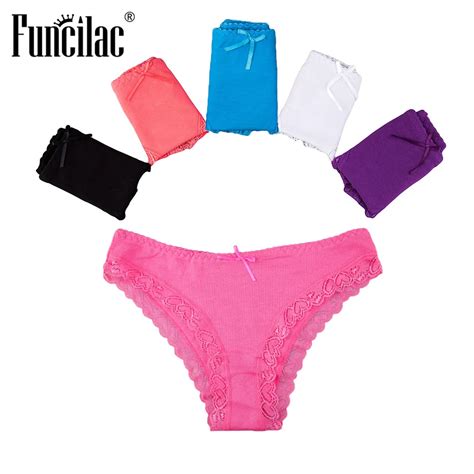 Funcilac Underwear Women Seamless Panties Cotton Low Rise Tangas Sexy