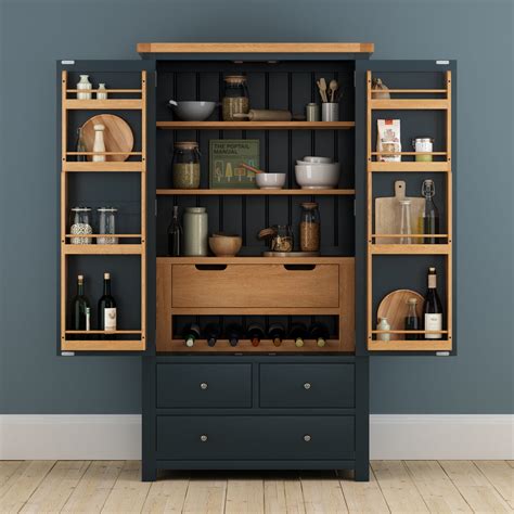 Cambridge Blue Painted Oak Larder Unit – HomePlus Furniture