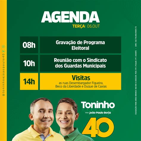 Agenda Dos Candidatos A Prefeito Nesta Ter A Inclui Reuni Es Visitas E