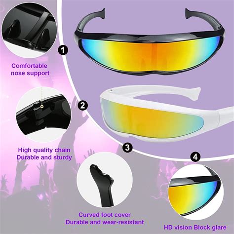 Amfrpar St Ck Futuristische Sonnenbrille Verspiegelt Partybrille