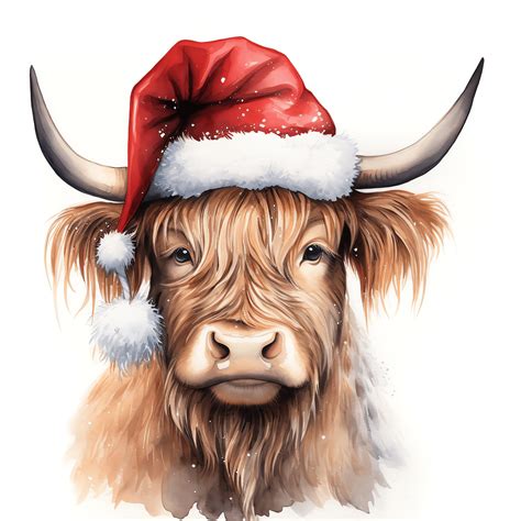 Christmas Highland Cow PNG Clipart Bundle 46 High Quality PNG Instant