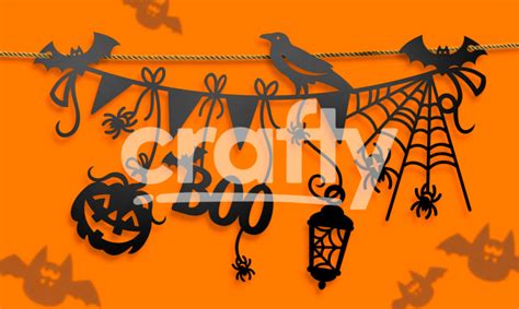 Halloween Banner SVG Design | Halloween Garland Cut File | Crafty