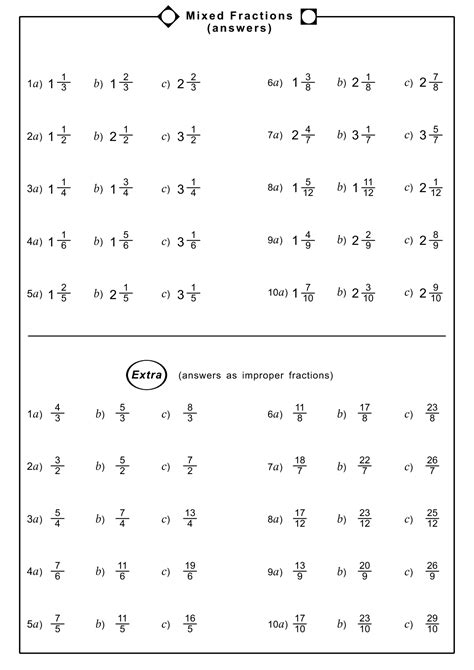 Math Aids Fractions Worksheet With Answer Key Printable Worksheets