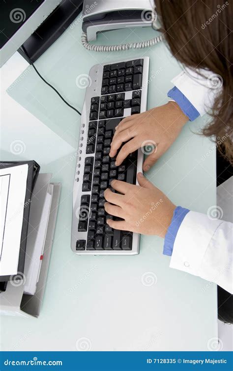 Doctor S Hand On Keyboard Stock Image Image Of Caucasian 7128335