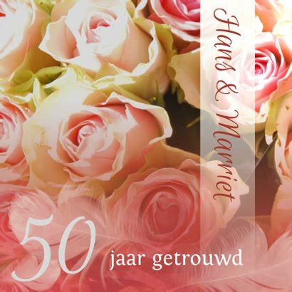 Felicitatie Hout Rozen En Veer Jubileum Kaartje Go