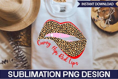 Curvy Hips Red Lips Sublimation Png Design Svgs Quotes And Sayings Food