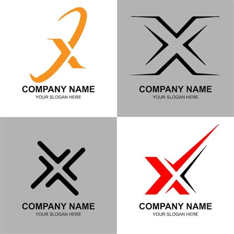 Un Conjunto De Logotipos Para Una Empresa Llamada X Vector Premium