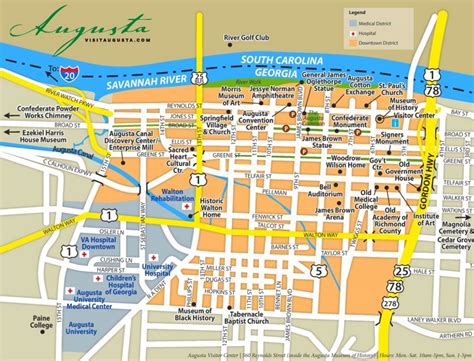 Augusta (Georgia) road map - Ontheworldmap.com