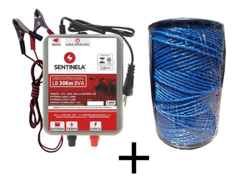 Kit Eletrificador Cerca Eletrica Rural Km Lb Fio Mt