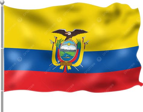 Bandera De Ecuador Ondeando En Un Poste Png Ecuador Bandera País Bandera Png Y Psd Para