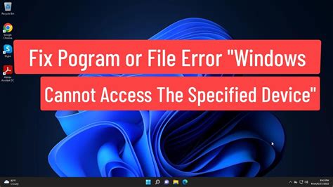 Solucionar Error Windows No Puede Acceder Al Dispositivo Especificado