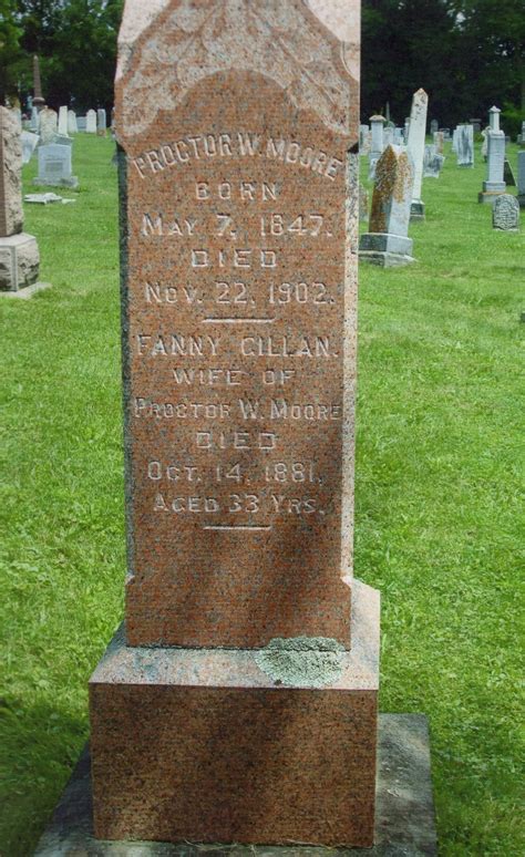 Fanny Gillan Moore Memorial Find A Grave