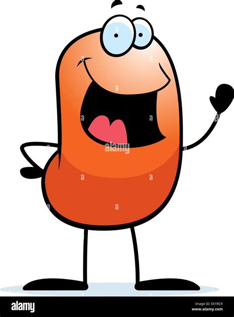 A happy cartoon jelly bean waving and smiling Stock Vector Image & Art ...