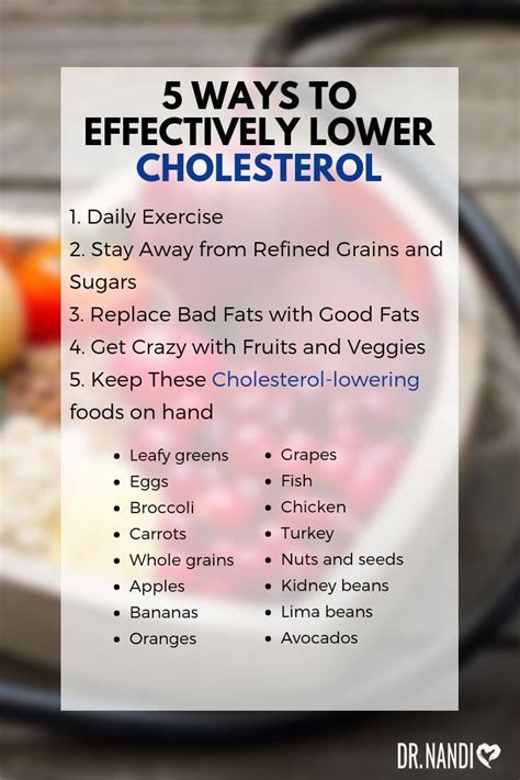 5 Ways To Effectively Lower Cholesterol Low Cholesterol Diet Plan