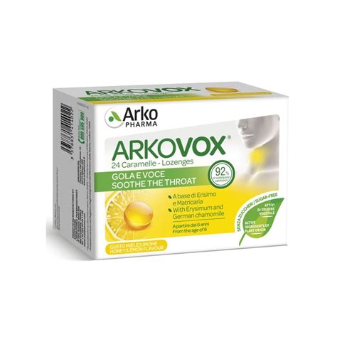 Arkovox Gola E Voce Con Erisimo E Matricaria 24 Caramelle Miele Limone