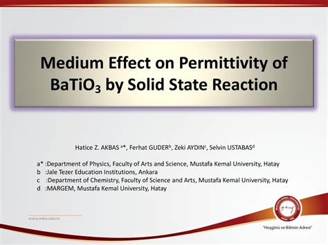 Medium Effect On Permittivity Of Batio3 By Solid State Reaction Ppt