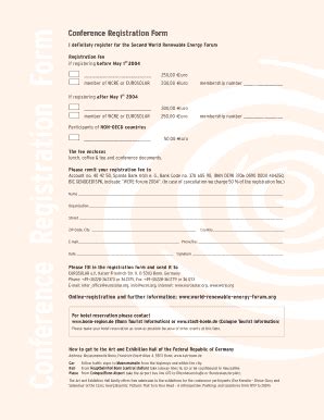 Fillable Online World Renewable Energy Forum Conference Registration