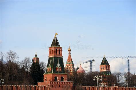 Architecture of Moscow Kremlin. Popular Landmark. Stock Image - Image of facade, decorations ...