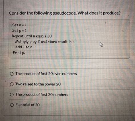 Solved Consider The Following Pseudocode What Does It Chegg