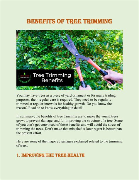 Benefits Of Tree Trimming by North Shore Tree Services - Issuu