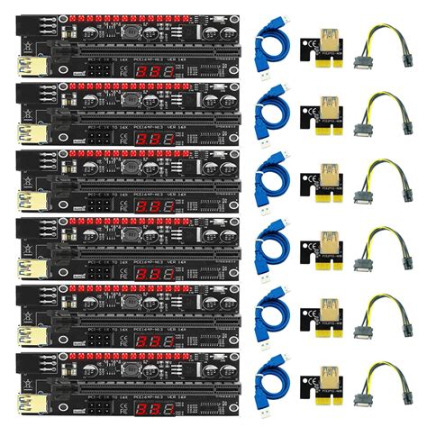 6PCS PCIE 라이저 VER16X 라이저 PCI 익스프레스 X16 그래픽 카드 PCIE X16 어댑터 카드 비디오 카드 용 ...