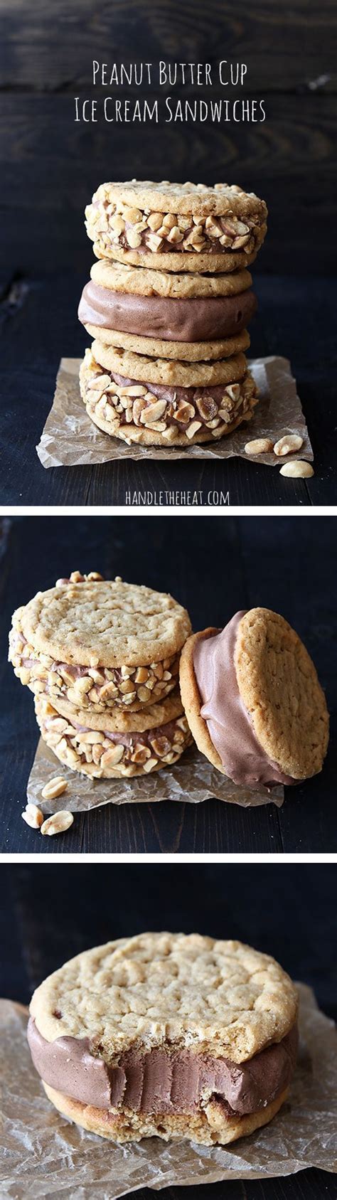 Peanut Butter Cup Ice Cream Sandwiches Handle The Heat Ice Cream Recipes Desserts Peanut