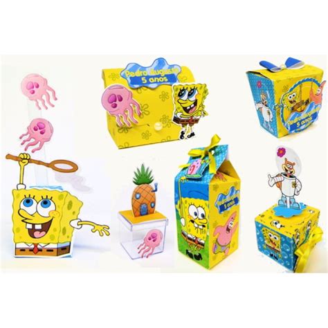 Kit Bob Esponja 30 Itens Personalizados Festa Bob Esponja