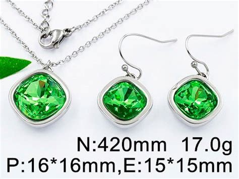 Set plateado Dije y aretes piedra verde 1 5cm AzulTurquesa Joyería de