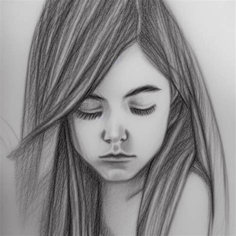 Sleeping Girl Pencil Sketch · Creative Fabrica