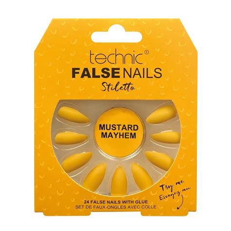 Technic Stiletto False Nails Mustard Mayhem Pcs