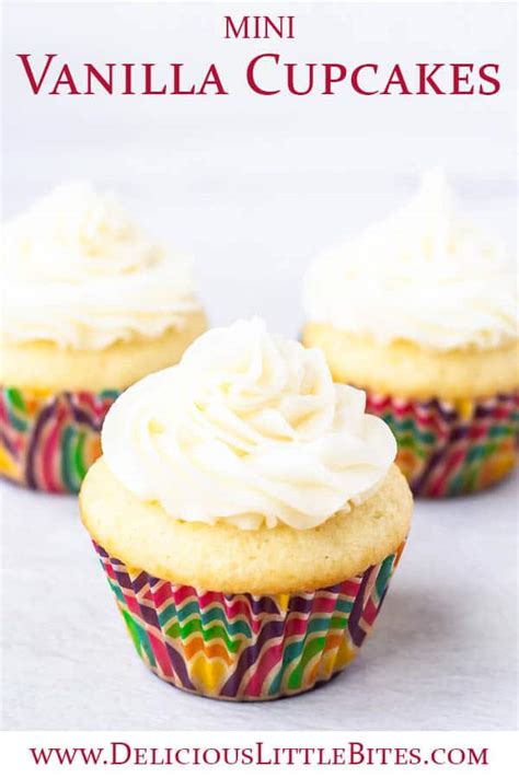 Mini Vanilla Cupcakes with Vanilla Buttercream - Delicious Little Bites