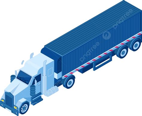 Truck With Big Trailer View Service Delivery Png And Vector With