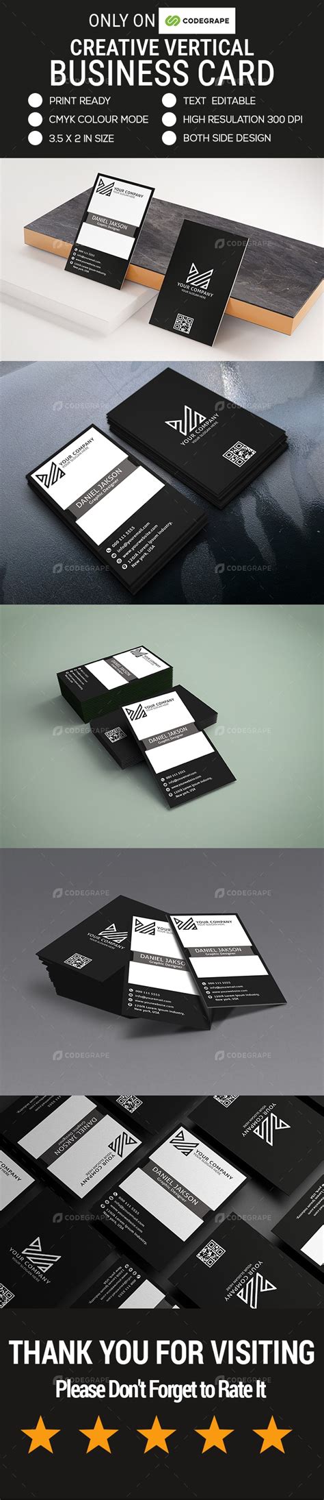 Creative Vertical Business Card - Prints | CodeGrape