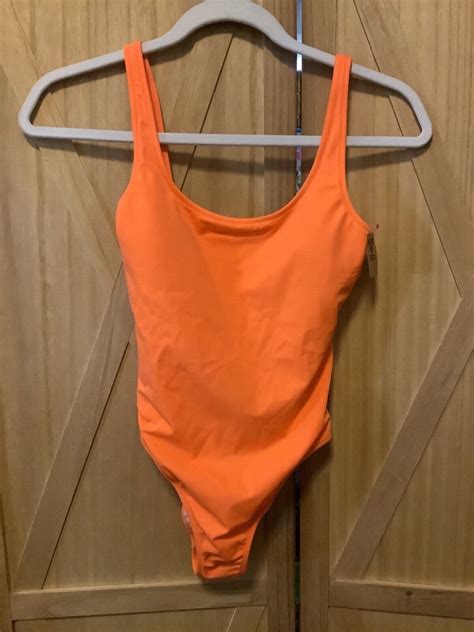 Nwt Pink Victorias Secret Scoop Neck One Piece Swimsuit Orange Xs Ebay