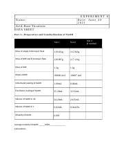 Chm L Experiment Data Sheet Docx Experiment Date June