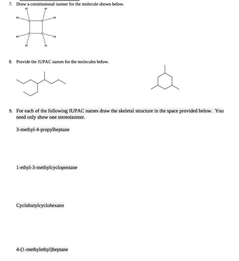 Solved Draw Constitutional Isomers For The Molecule Shown Below