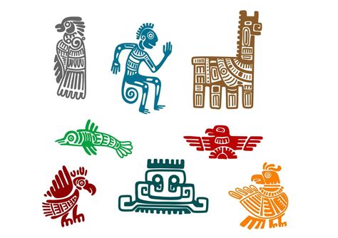 Aztec and maya ancient drawing art 11230860 Vector Art at Vecteezy