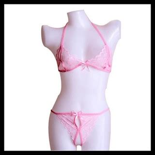 Jual PVLX LINGERIE BRA SET THONG WANITA SEKSI OPEN CROTCH BRASET