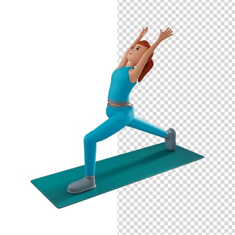 3d ilustración de mujer haciendo ejercicio de yoga Archivo PSD Premium