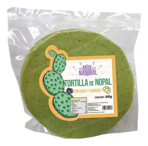 Tortillas De Nopal Con Ajonjolí Pack 5pz 400g Muy Natural en venta en