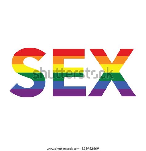 Sex Rainbow Color Calligraphy On White Stock Vector Royalty Free