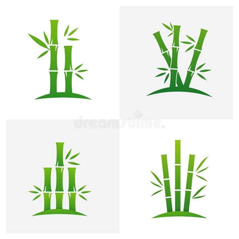 Set Of Bamboo Logo Vector Template Creative Bamboo Logo Design