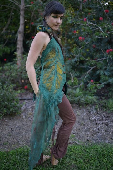 Nuno Felted Leaf Fairy Woodland Nymph Pixie Tie Up Halter Vest Etsy