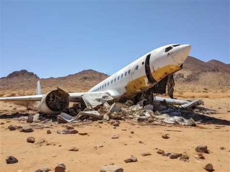 Premium Ai Image Photograph Rusty Airplane Wreck In The Desert