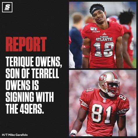 49ers to Sign Hall of Fame WR Terrell Owens' Son: Report