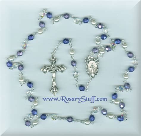 Handmade Metallic Purple Pearl Clear Glass Rosary