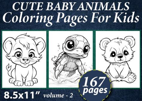 106 Cute Baby Animals Coloring Pages For Kids Designs & Graphics