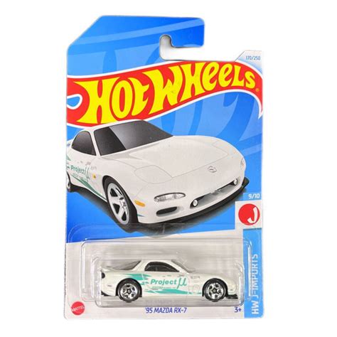 Машинка Hot Wheels металлическая в масштаб 1 64 95 MAZDA RX 7 Белый Бирюзовый купить на OZON